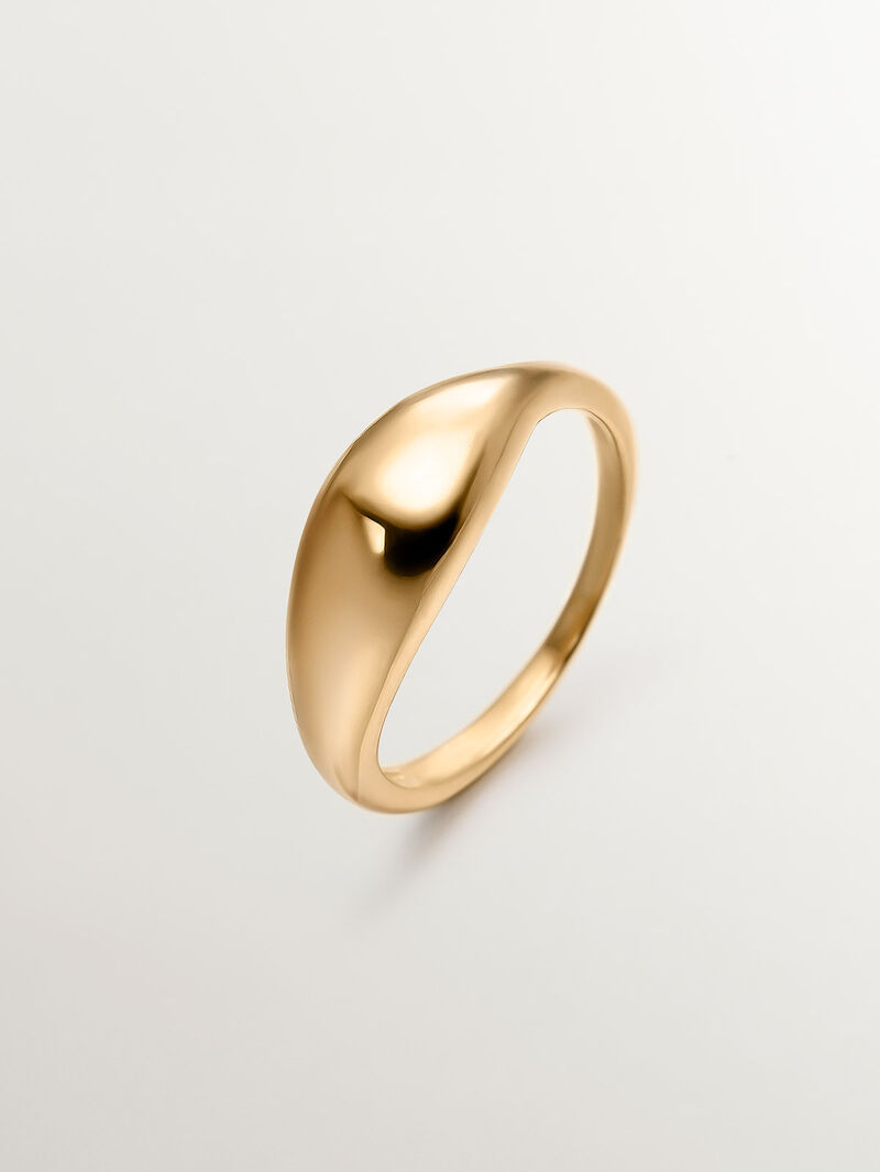 Domed silver ring 925 coated in 18K yellow gold image number 0