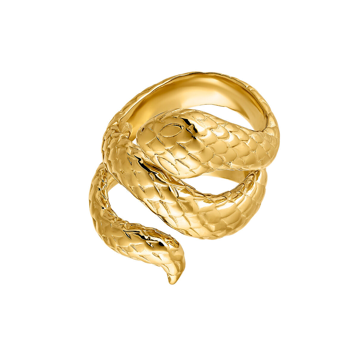 Gold plated open snake ring, J00305-02, hi-res