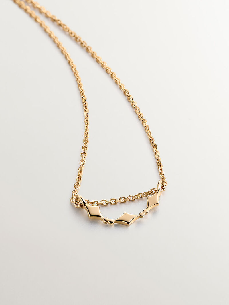9K yellow gold pendant with rhombs image number 0