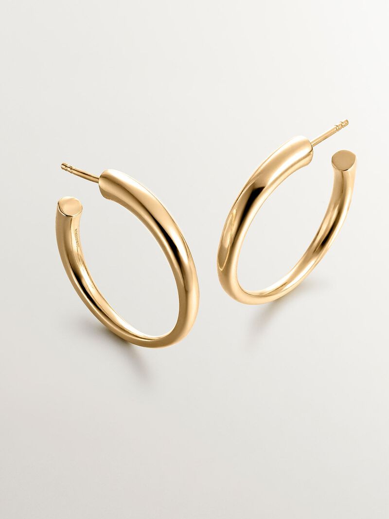 18K yellow gold plated 925 silver hoop earrings image number 4