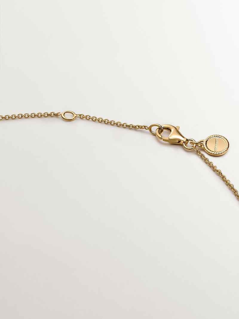 925 Silver necklace bathed in 18K yellow gold with bamboo texture image number 6