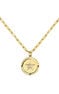 Gold plated star coin pendant , J03589-02