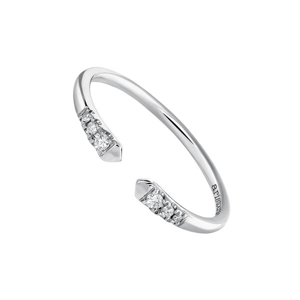 White gold You and I diamond ring 0.056 ct, J03882-01,hi-res