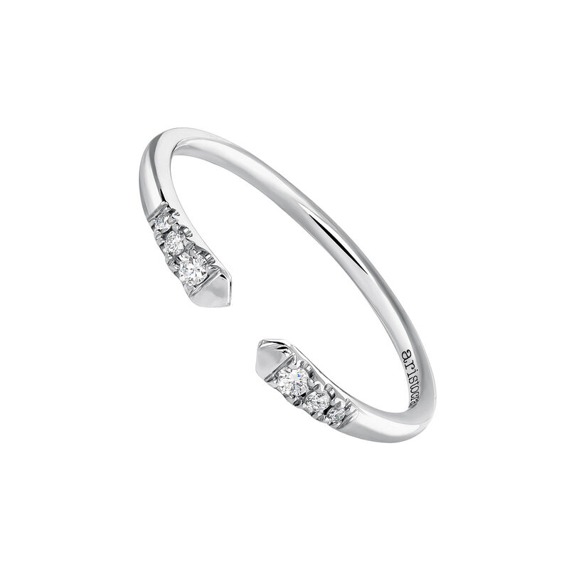 White gold You and I diamond ring 0.056 ct, J03882-01, hi-res