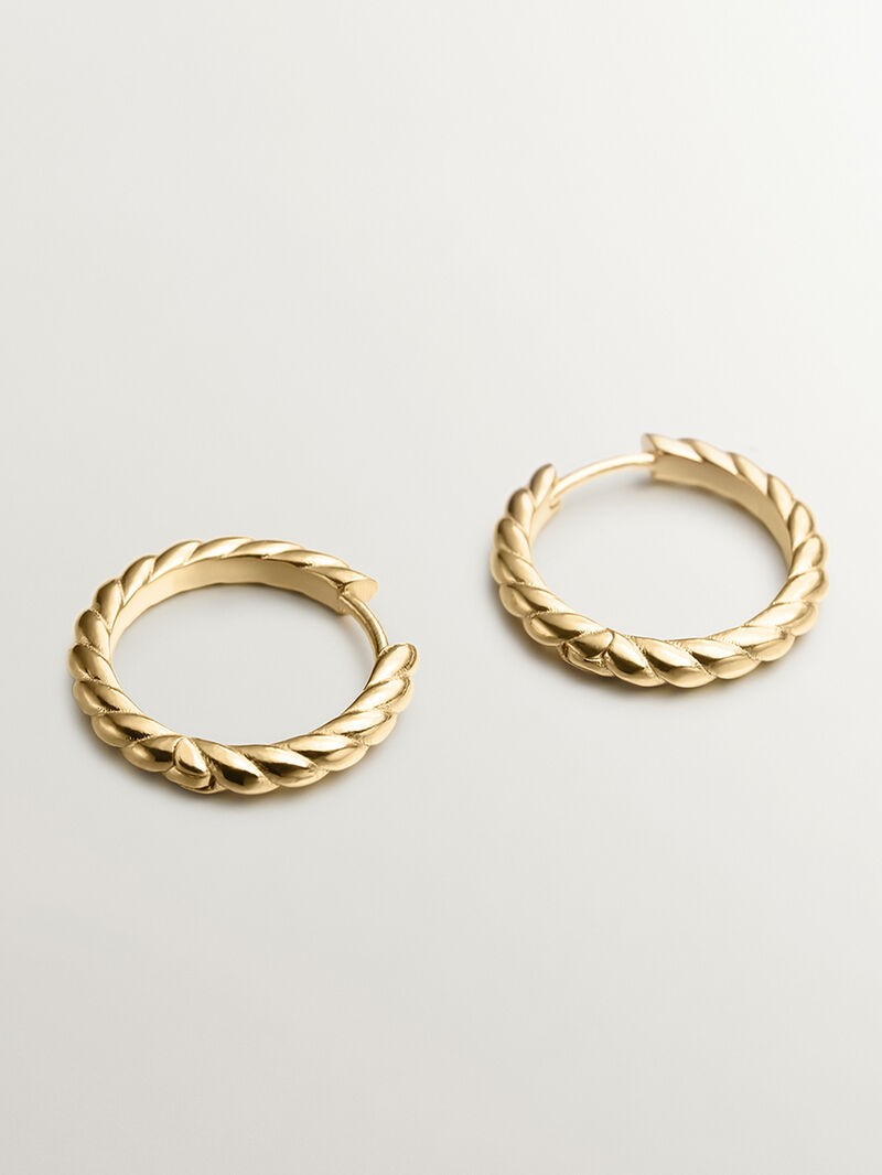 Silver ring earrings 925 bathed in 18k yellow gold image number 2