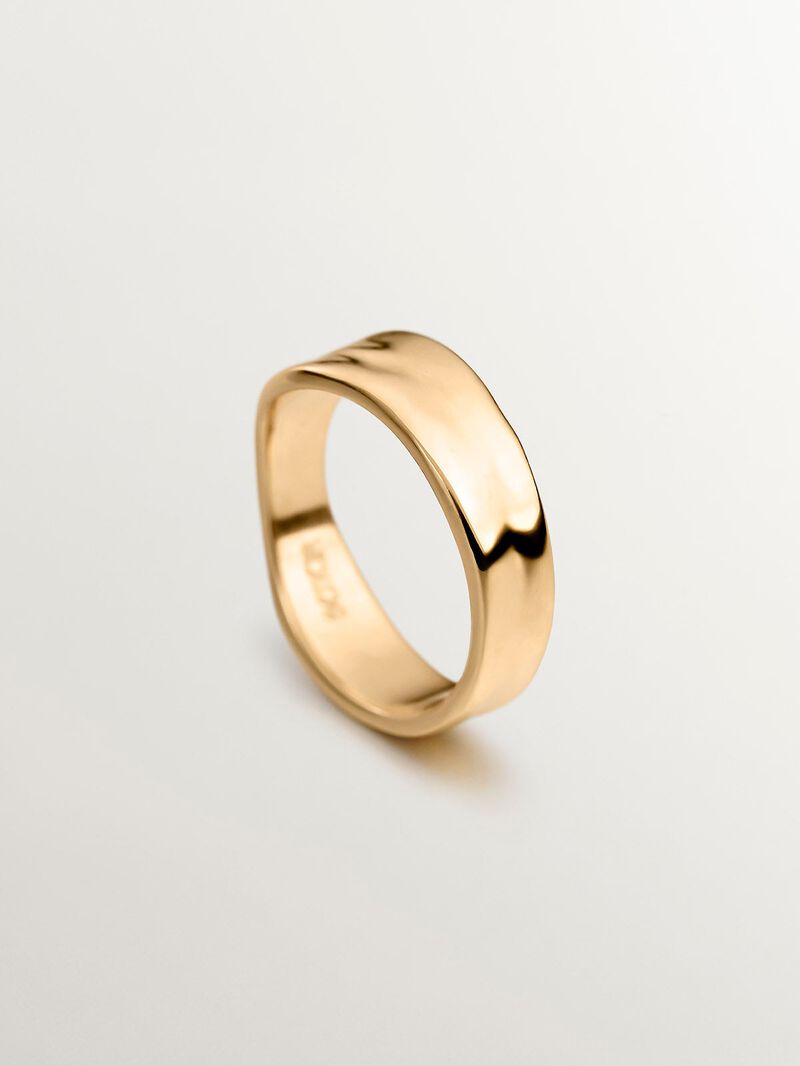 Irregular 925 silver ring bathed in 18K yellow gold image number 4