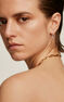 Pendientes de plata bañada en oro rosa de 18kt con piedras amatista rosa colgante y topacios blancos, J03752-03-PAM-WT