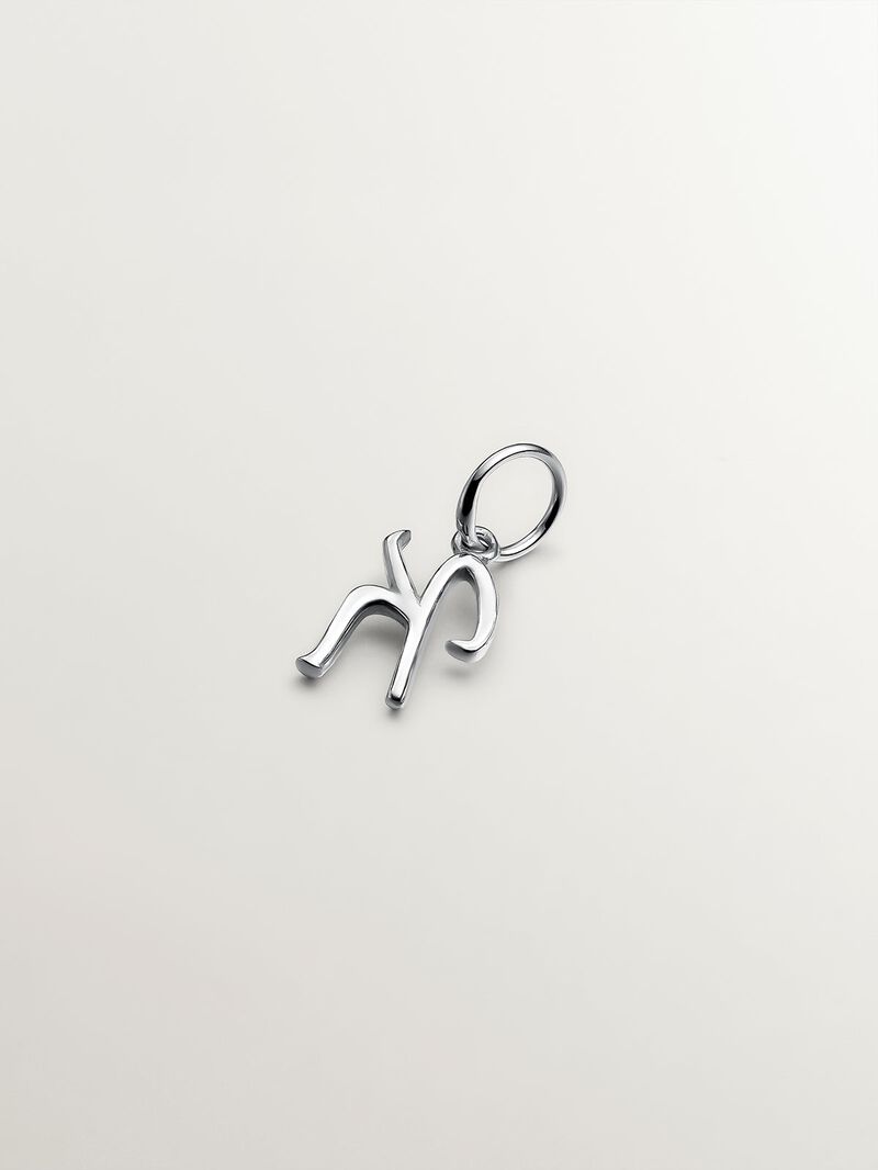925 Silver Charm with initial K image number 1