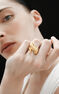 Gold plated silver crocodile ring, J00825-02-NEW