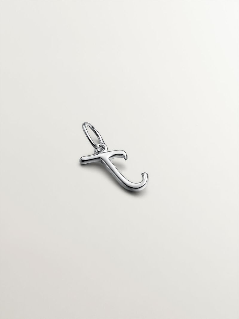 925 Silver Charm with initial J image number 2