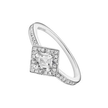 Square silver ring with topaz and diamond , J03772-01-WT-GD,hi-res