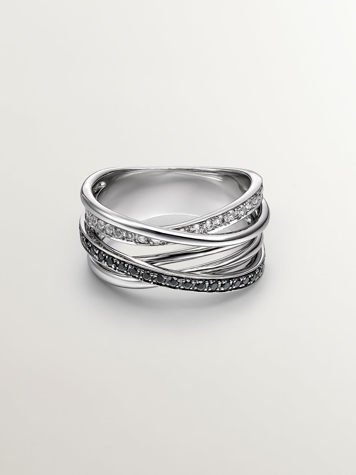 激安正規  929 Silver spinels black and topaz white with ring multi-arm アクセサリー