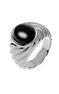Silver cabled seal ring with onyx , J01747-01-ON
