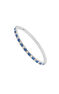 Ring in 9k white gold with blue sapphires and diamonds, J05049-01-BS