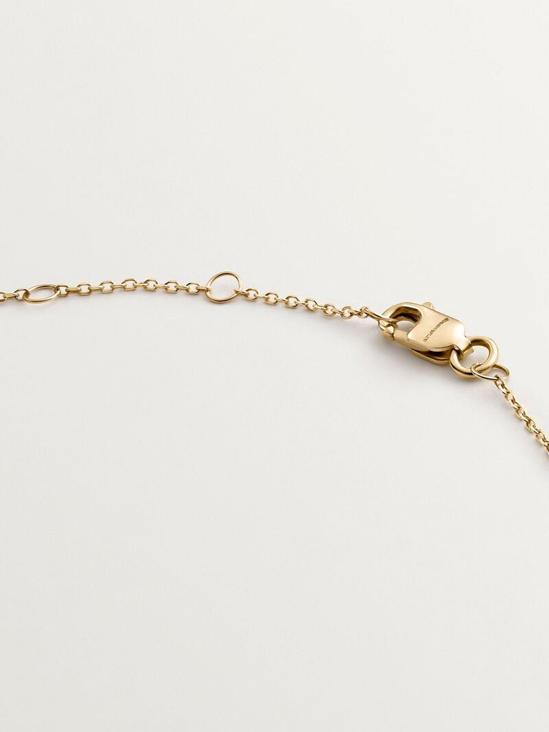 9K yellow gold pendant with emerald and diamond clover image number 6