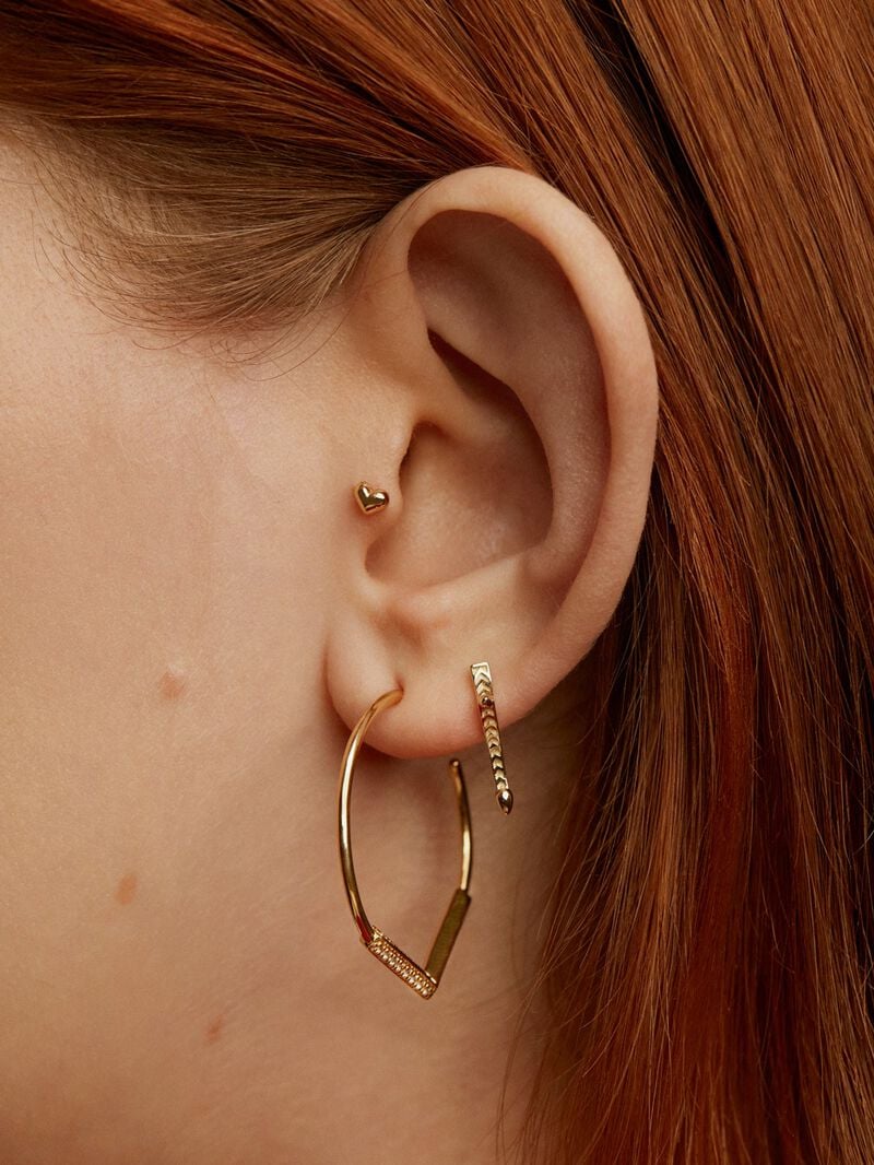 18K Yellow Gold Heart-Shaped Piercing image number 5