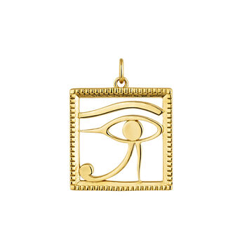 Pendentif égyptiœil d’Horus argent plaqué or  , J04272-02,hi-res