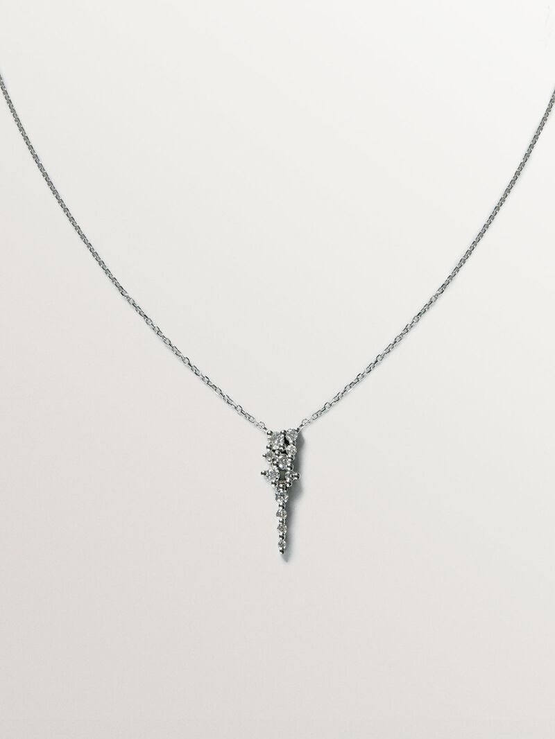 9K White Gold Pendant with Diamonds image number 0