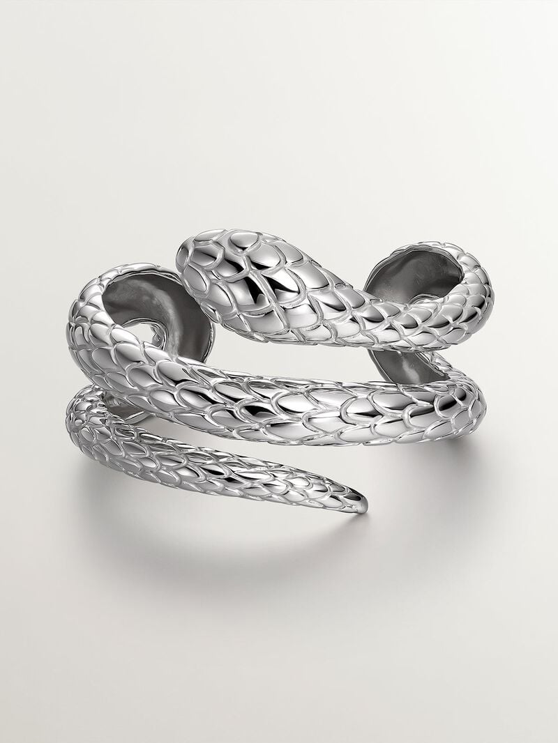 925 Silver rigid bracelet in the shape of a snake image number 2