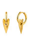 Small hoop earrings in 18k yellow gold-plated silver with a heart motif, J04942-02