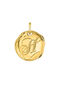 Charm medalla inicial H artesanal plata recubierta oro , J04641-02-H