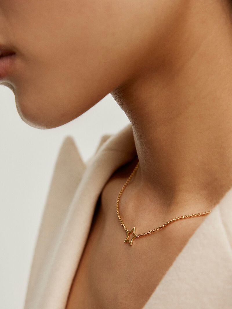 925 silver pendant bathed in 18K yellow gold with star image number 3