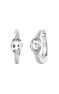 Mini silver hoop earrings with white topaz , J03272-01-WT