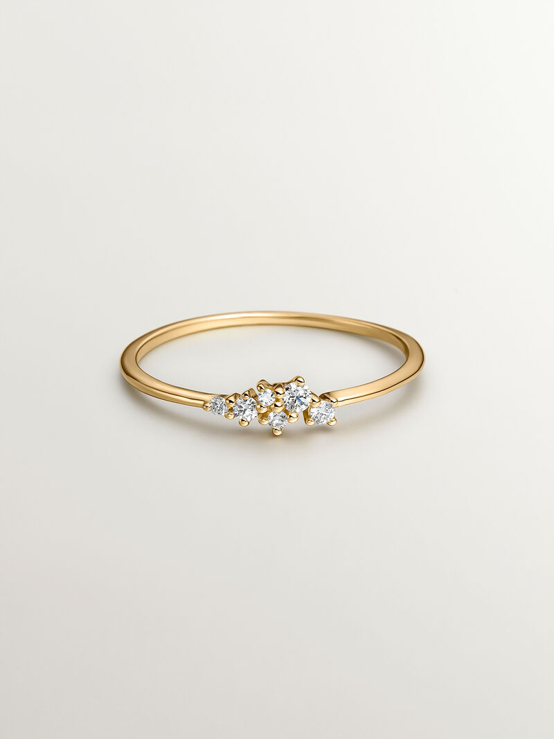 18K yellow gold ring with diamonds 0.025 cts image number 2