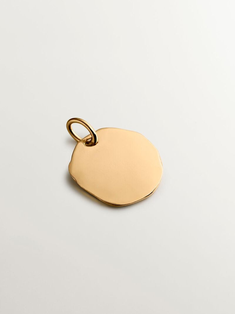 Handcrafted 925 silver charm bathed in 18K yellow gold with initial P. image number 2