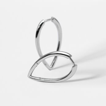 Large silver teardrop hoop earrings  , J04646-01, mainproduct