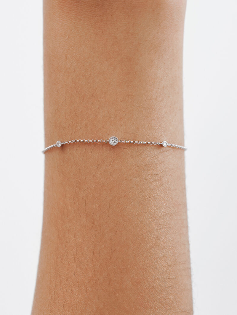 18K white gold bracelet with 0.097 cts diamonds ISI2 image number 1