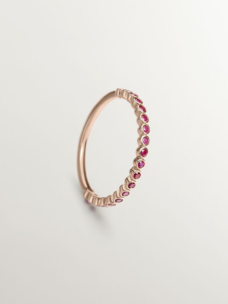 9K Rose Gold Ring with Rubies image number 4