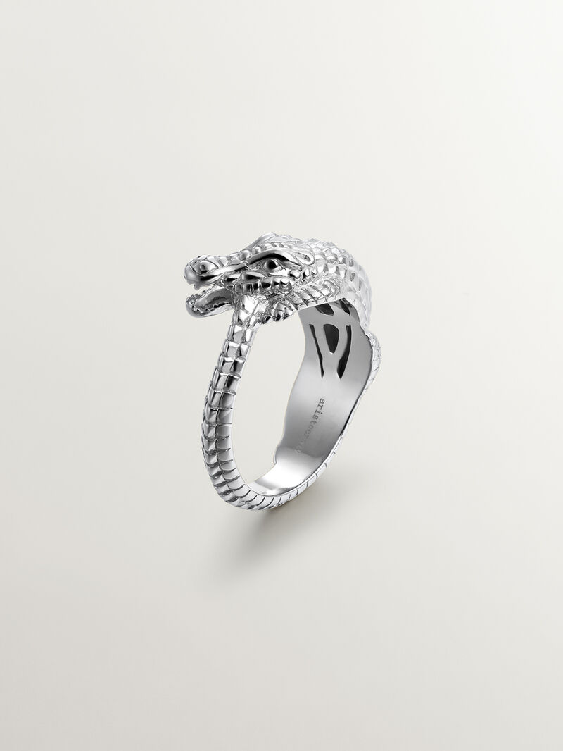 925 silver ring shaped like crocodile image number 6