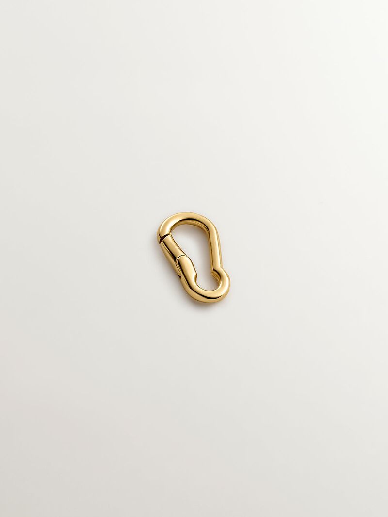 925 Silver carabiner charm plated in 18K yellow gold image number 0