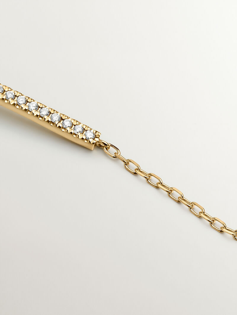 18K yellow gold bracelet with diamonds image number 1