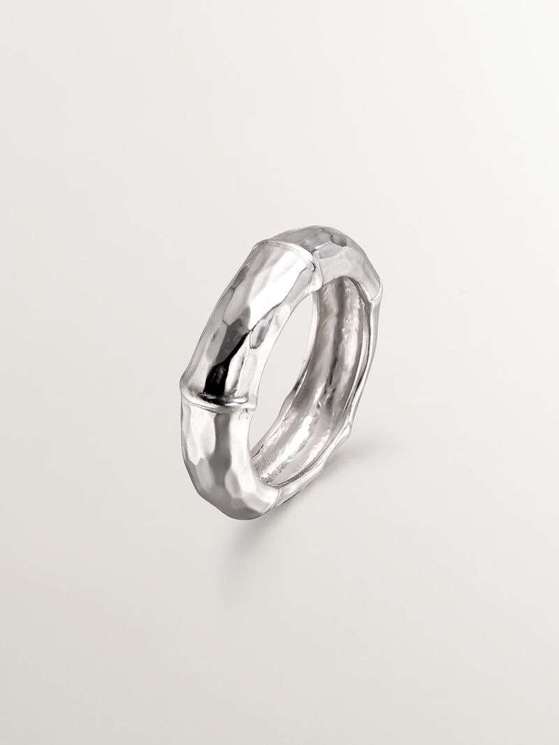 925 Silver ring with bamboo texture image number 0