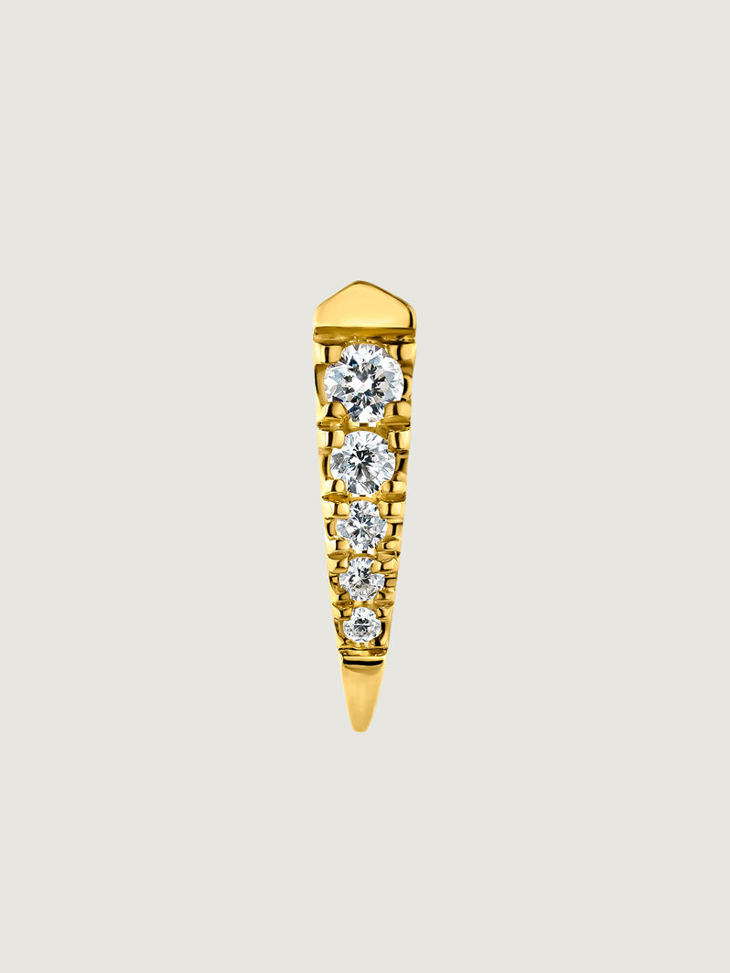 Individual 18K yellow gold earring with diamonds. image number 0