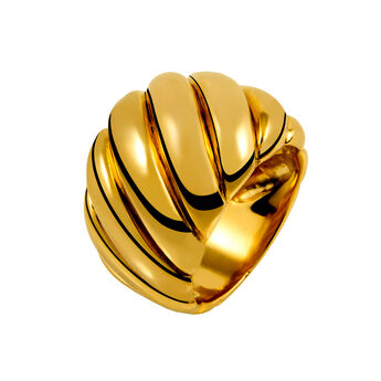 Large gold plated cabled ring , J01439-02,hi-res