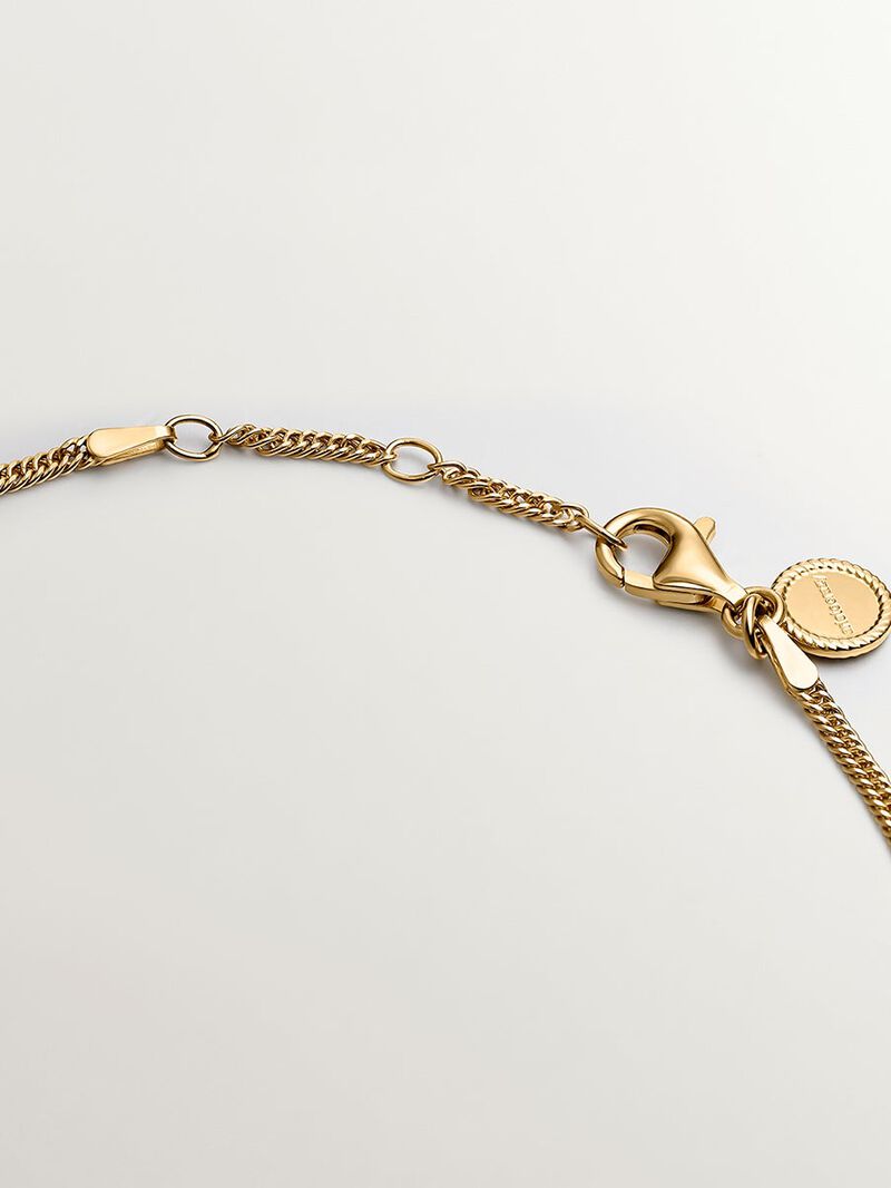 925 Silver Silver Links Bracelet in 18k yellow gold image number 5