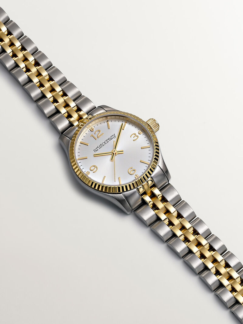 St. Barth Armis Watch with grey and yellow steel strap and grey dial image number 0