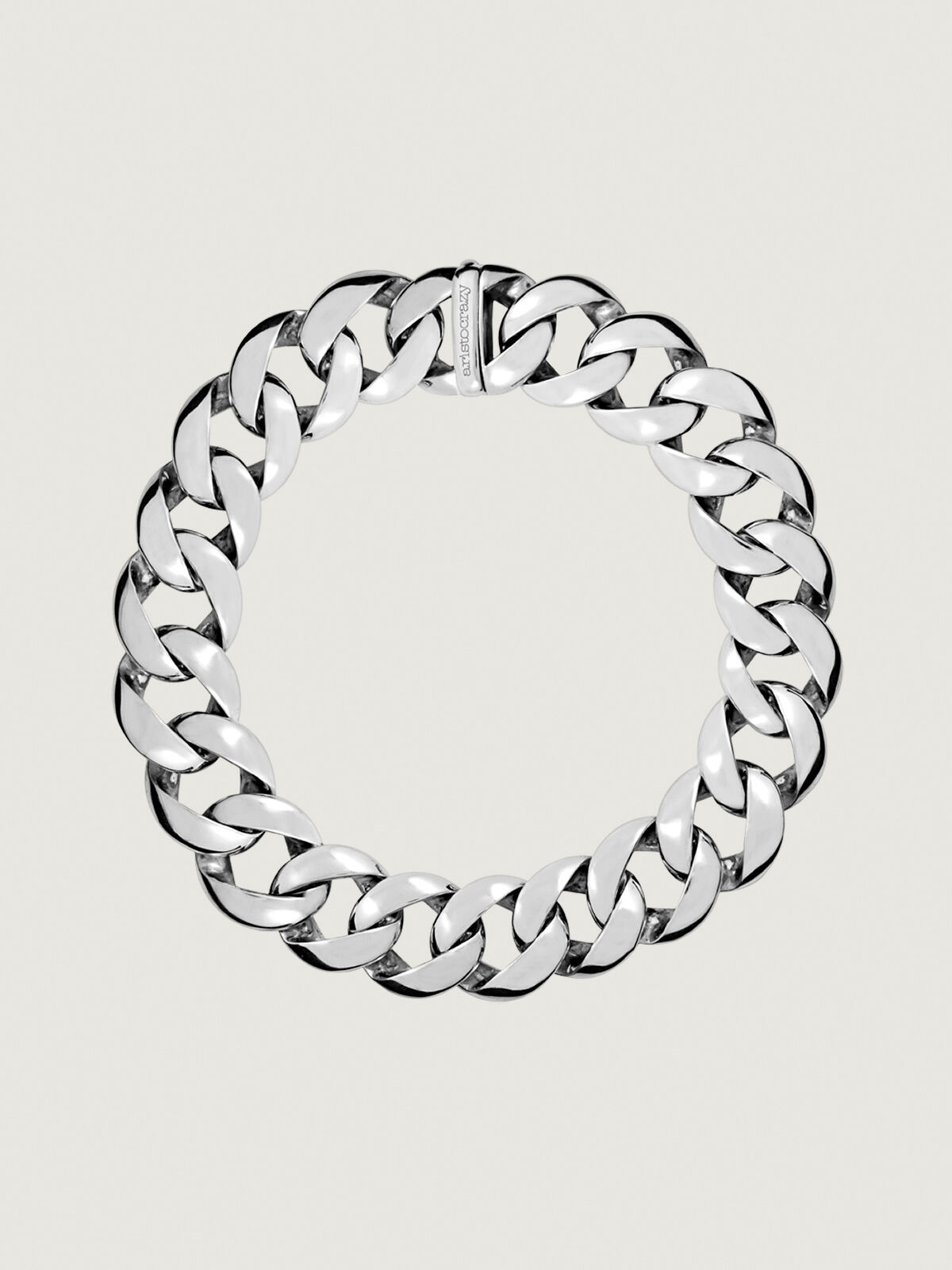 Barbed link necklace made of 925 silver and black ceramic