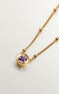 Colgante de plata bañada en oro amarillo de 18kt con piedra amatista morada, J05299-02-PAM