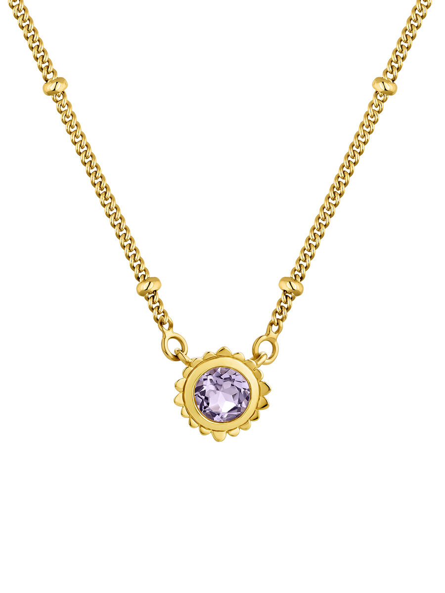 Pendant in 18k yellow gold-plated sterling silver with a purple amethyst, J05299-02-PAM, hi-res
