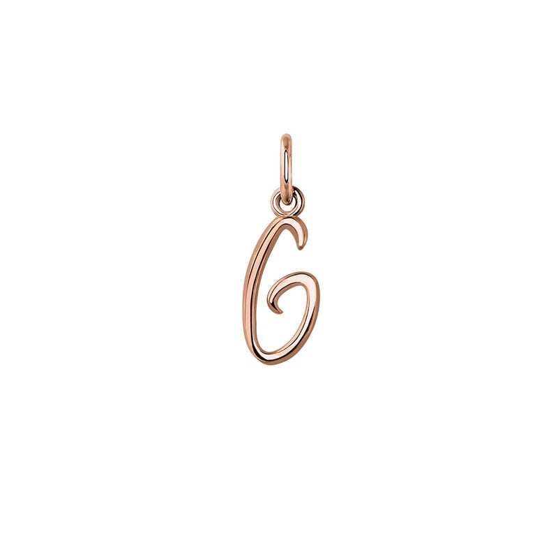 Rose gold-plated silver G initial charm , J03932-03-G, hi-res