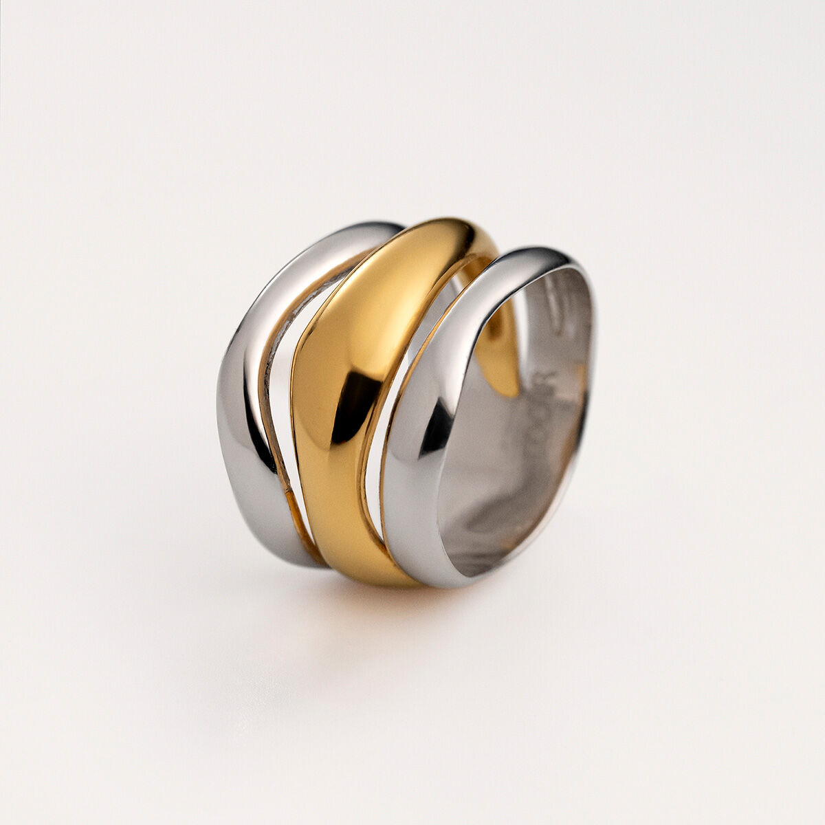 Wide triple ring in dual-coloured silver, J05226-09, mainproduct