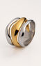 Wide triple ring in dual-coloured silver, J05226-09