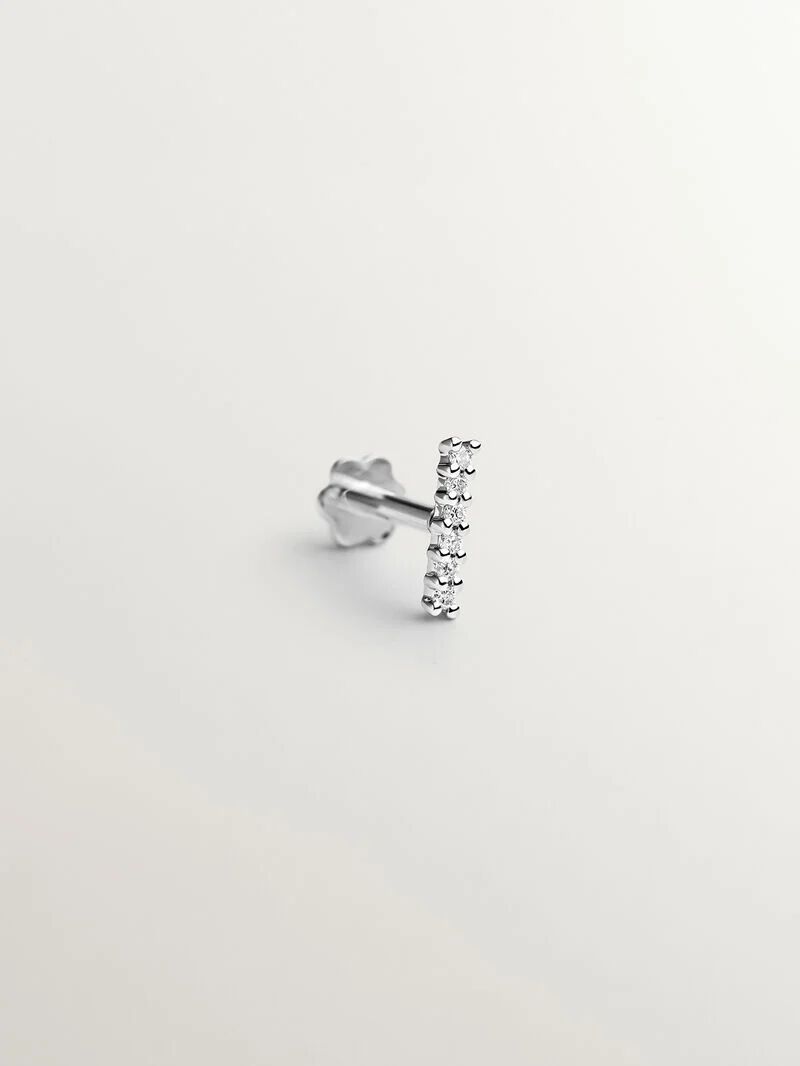 18K white gold piercing with diamonds image number 1