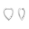 Silver teardrop hoop earrings , J04647-01