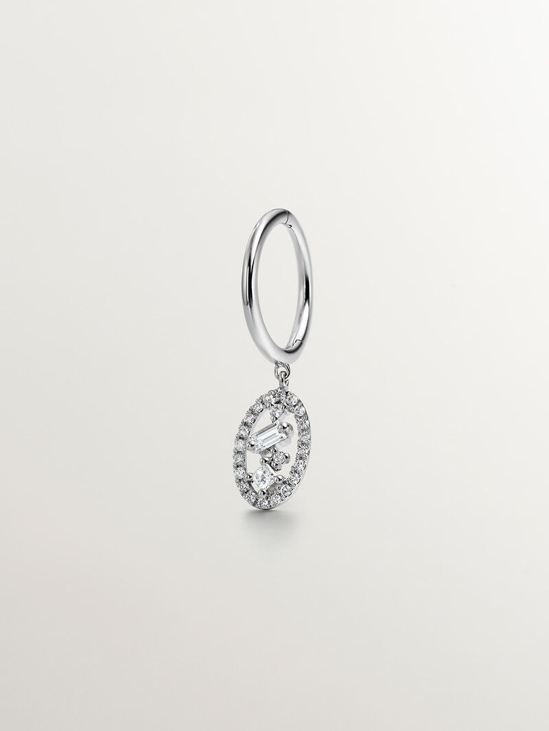 Individual 18K white gold earring with diamonds. image number 5