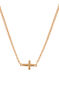 Rose gold plated simple cross necklace , J00653-03